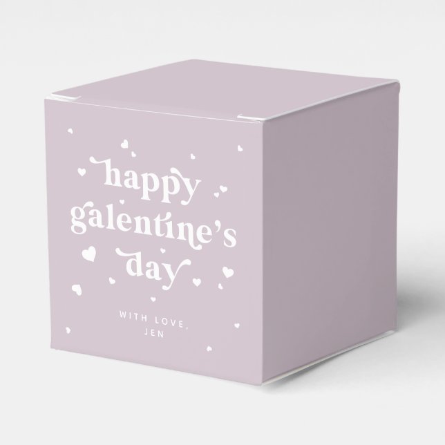 Custom Colour Happy Galentine's Day + Hearts Favour Box (Front Side)