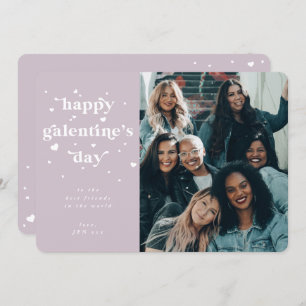 Custom Colour Happy Galentine's Day Photo Holiday Card