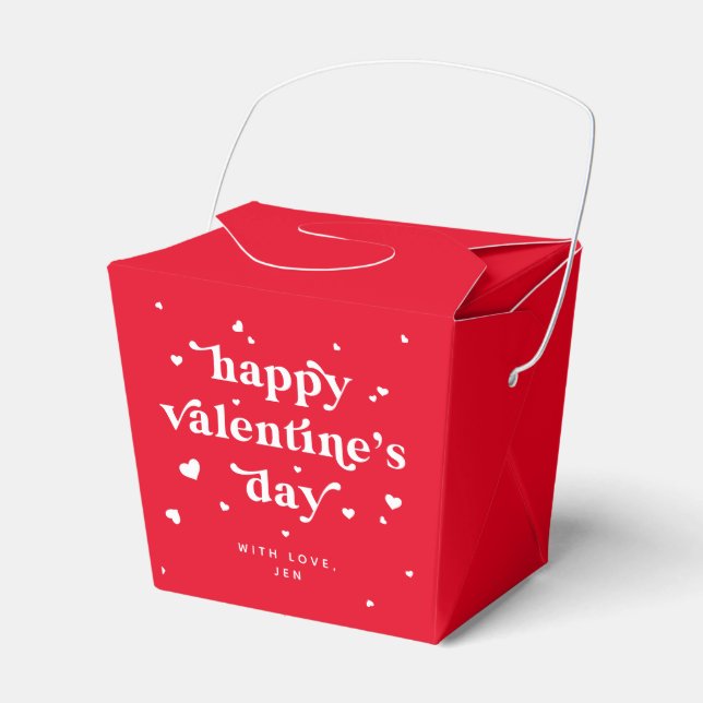 Custom Colour Happy Valentine's Day + Hearts Favour Box (Front Side)