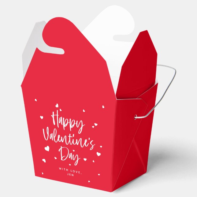 Custom Colour Happy Valentine's Day + Hearts Favour Box (Opened)