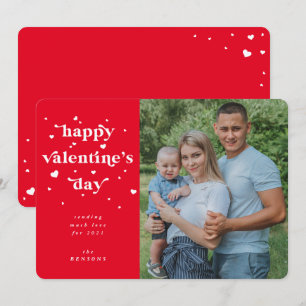 Custom Colour Happy Valentine's Day Photo Holiday Card