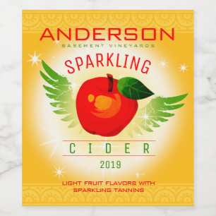 Custom colour hard apple cider homemade wine wine label