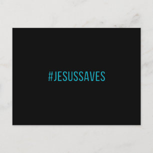 Custom Colour Hashtag Jesus Saves Postcard