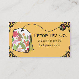 Custom colour herbal floral teabag business card