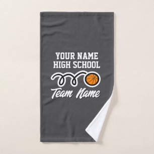 Custom colour high school basketball team hand towel