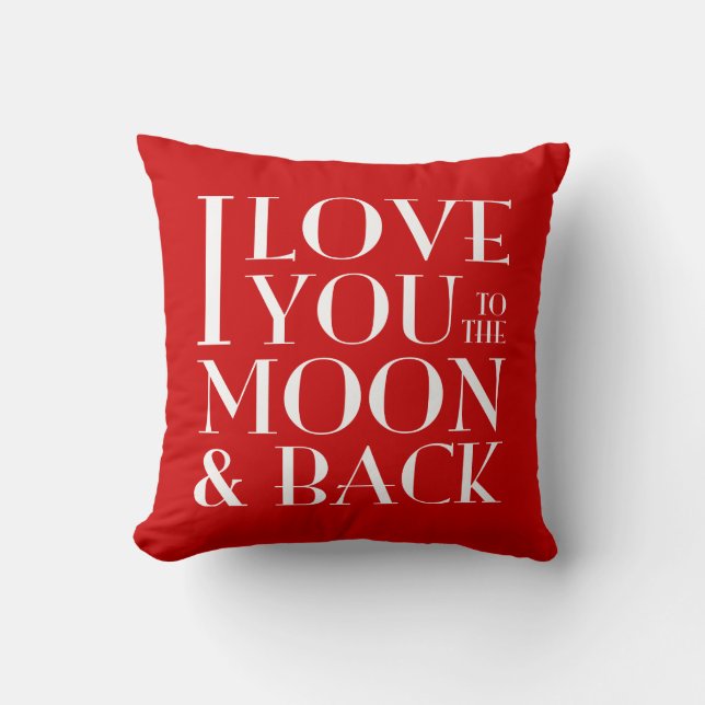 Custom Colour I Love you to the moon & back Cushion (Front)