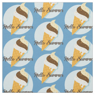Custom colour Ice Cream Hello fabric