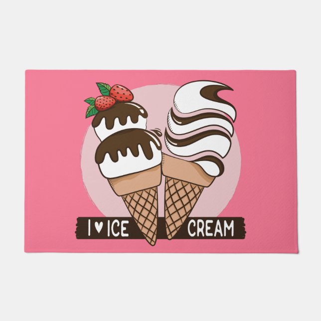 Custom colour Ice Cream Lover doormats (Front)