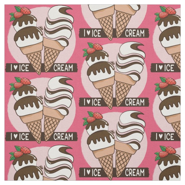 Custom colour Ice Cream Lover fabric (Swatch)
