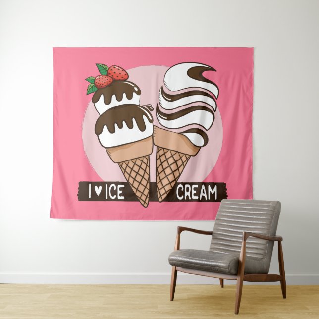 Custom colour Ice Cream Lover tapestry (In Situ (Horizontal))
