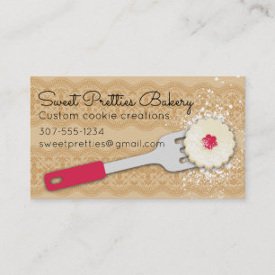 Custom colour jelly powdered sugar cookie spatula business card