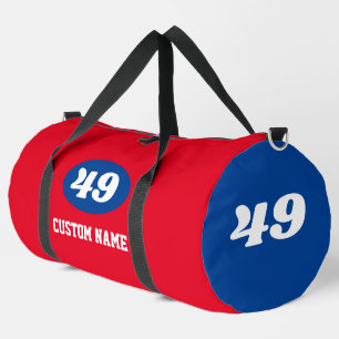 Custom colour jersey number sports team duffle bag