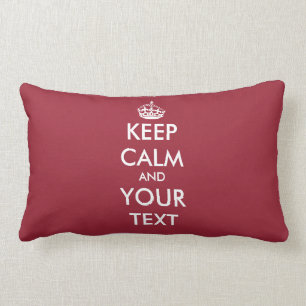 Custom colour Keep calm throw lumbar pillow red