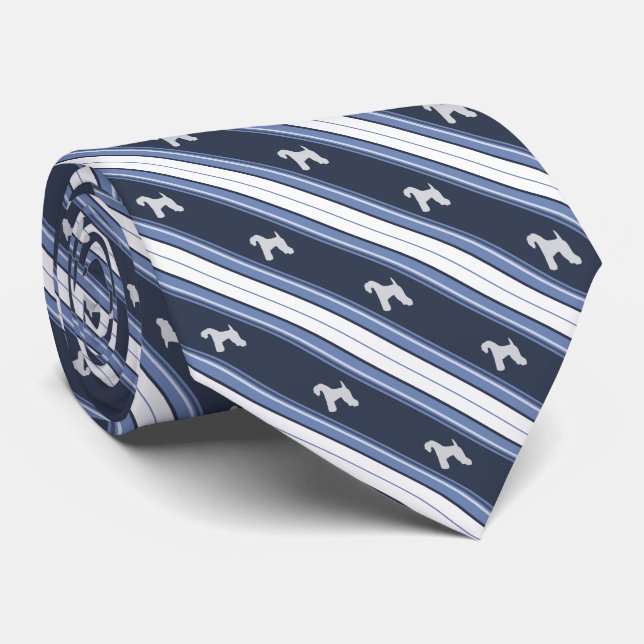Custom Colour Kerry Blue Terrier Stripe Tie (Rolled)