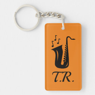 Custom colour keychain for saxophone player