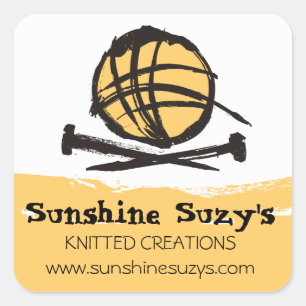 custom colour knitting needles yarn ink blot square sticker