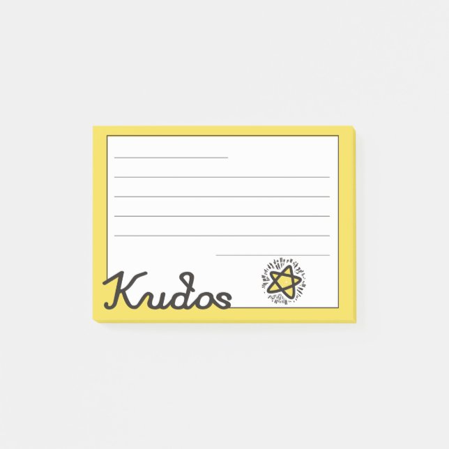 Custom colour kudos employee recognition post-its post-it notes (Front)