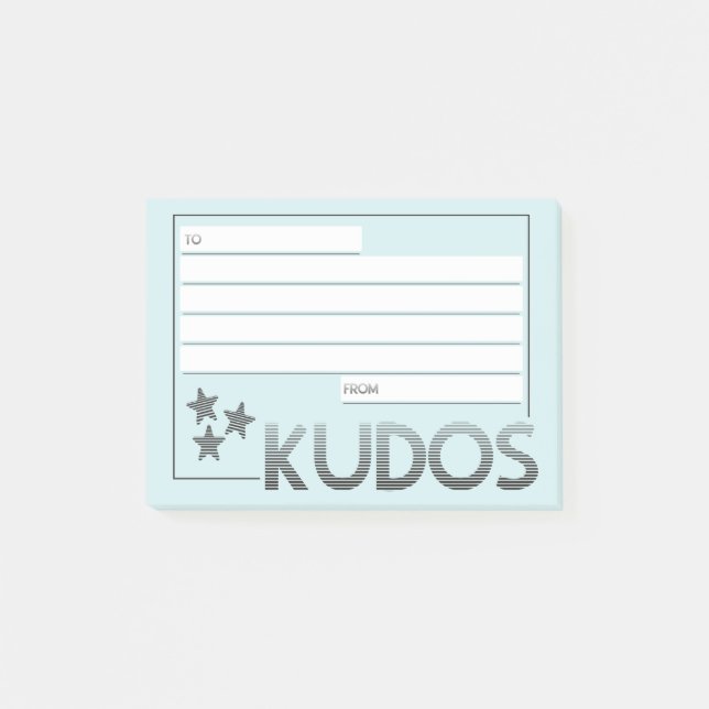 Custom colour kudos employee recognition post-its post-it notes (Front)