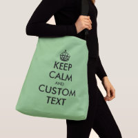 Custom colour large Keep Calm cross-body bag