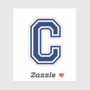 Custom colour letter C sporty college font