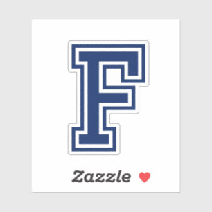 Custom colour letter F sporty college font