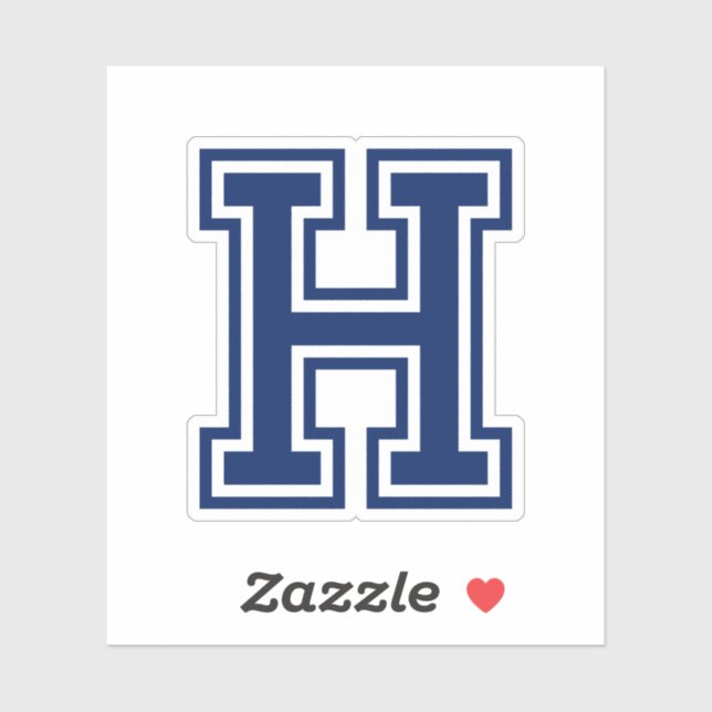 Custom colour letter H sporty college font alphabe (Sheet)