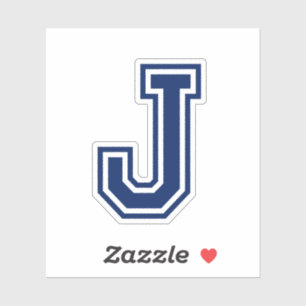 Custom colour letter J sporty college font alphabe