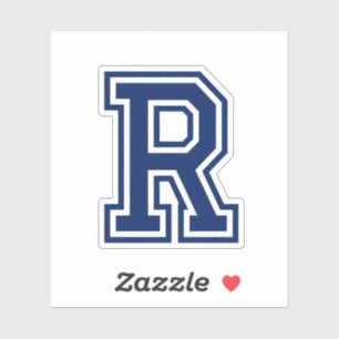 Custom colour letter R sporty college font alphabe
