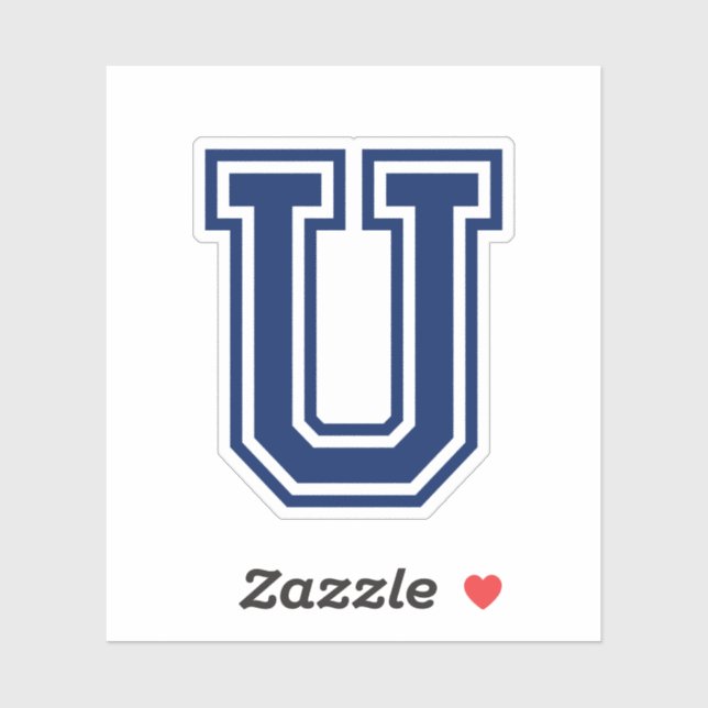 Custom colour letter U sporty college font alphabe (Sheet)