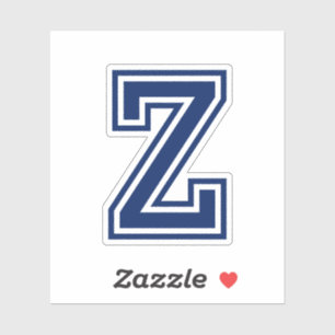 Custom colour letter Z sporty college font
