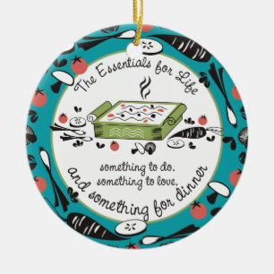 Custom colour life dinner food Christmas ornament