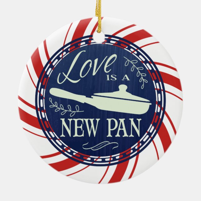 Custom colour love is a new pan Christmas ornament (Back)