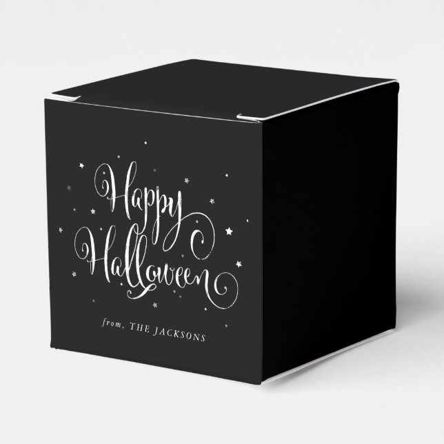 Custom Colour+ Message Happy Halloween Favour Box (Front Side)