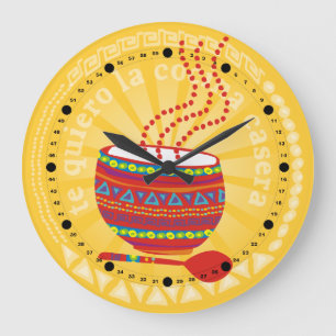 Custom colour Mexican food bowl kitchen clock