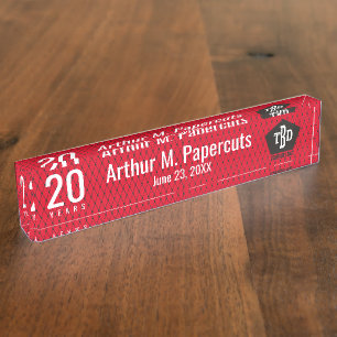 Custom colour milestone employee anniversary gift nameplate