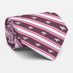 Custom Colour Miniature Schnauzer Terrier Striped Tie