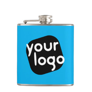 Custom Colour Minimal Modern Branded Add Your Log Hip Flask