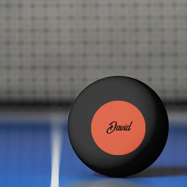 Custom Colour Minimalist Script Personalised Name Ping Pong Ball (Net)