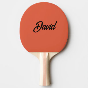 Custom Colour Minimalist Script Personalised Name Ping Pong Paddle