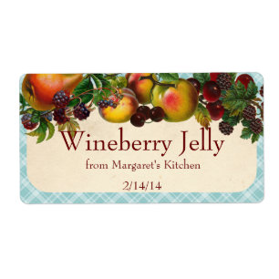Custom colour mixed fruit canning label polka dot