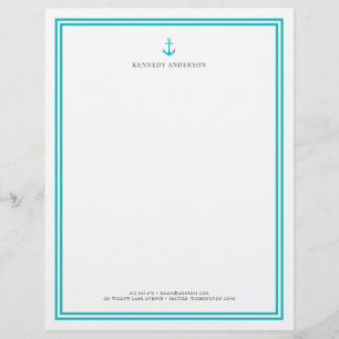 Custom Colour Modern Classic Anchor Personalised Custom Letterhead