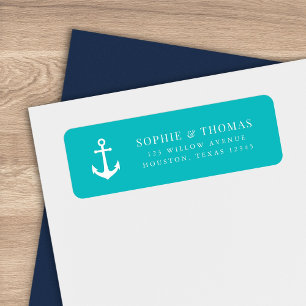 Custom Colour Modern Classic Anchor Return Address Label