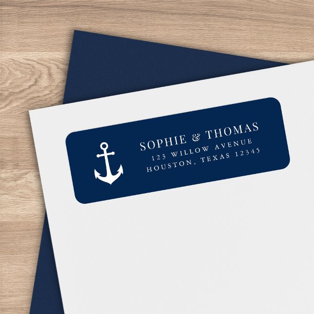 Custom Colour Modern Classic Anchor Return Address Label (Creator Uploaded)