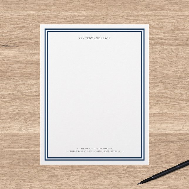 Custom Colour Modern Classic Borders Personalised Custom Letterhead (Creator Uploaded)