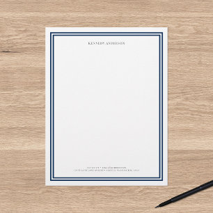 Custom Colour Modern Classic Borders Personalised Letterhead