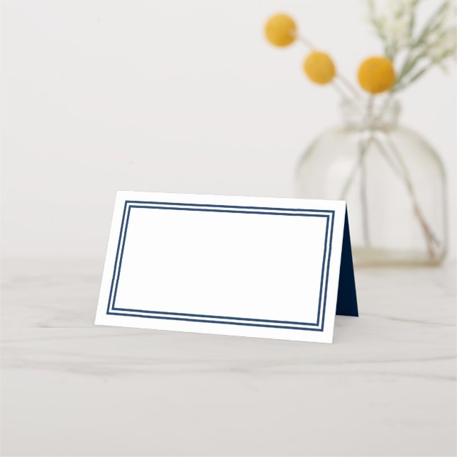 Custom Colour Modern Classic Borders Place Card (Front)