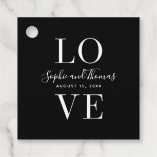 Custom Colour Modern Elegant Love Wedding Favour Tags