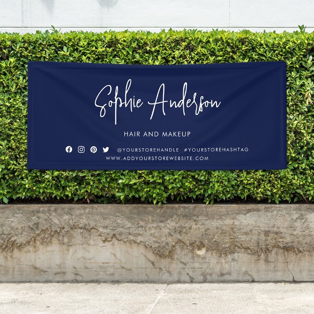 Custom Colour Modern Script Social Media Marketing Banner (Creator Uploaded)