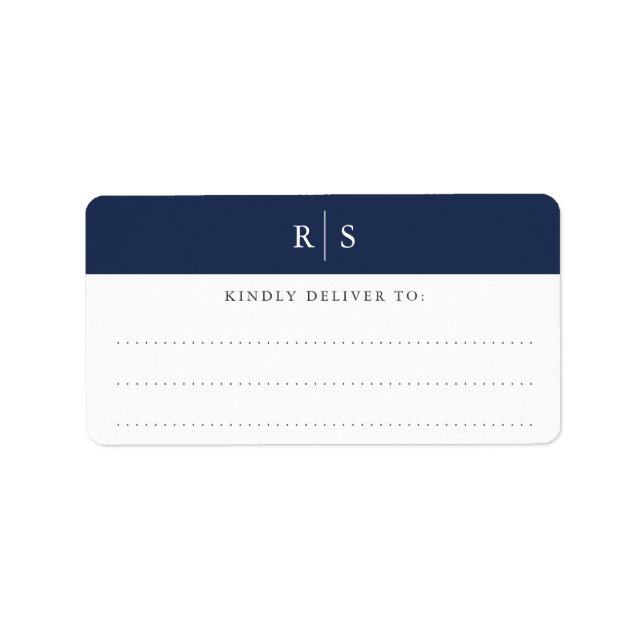 Custom Colour Monogram Address Label (Front)