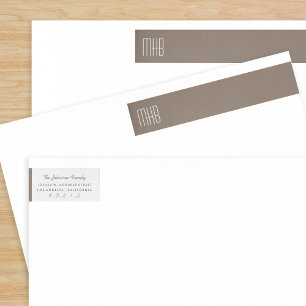 Custom Colour Monogram Modern Wrap Around Label